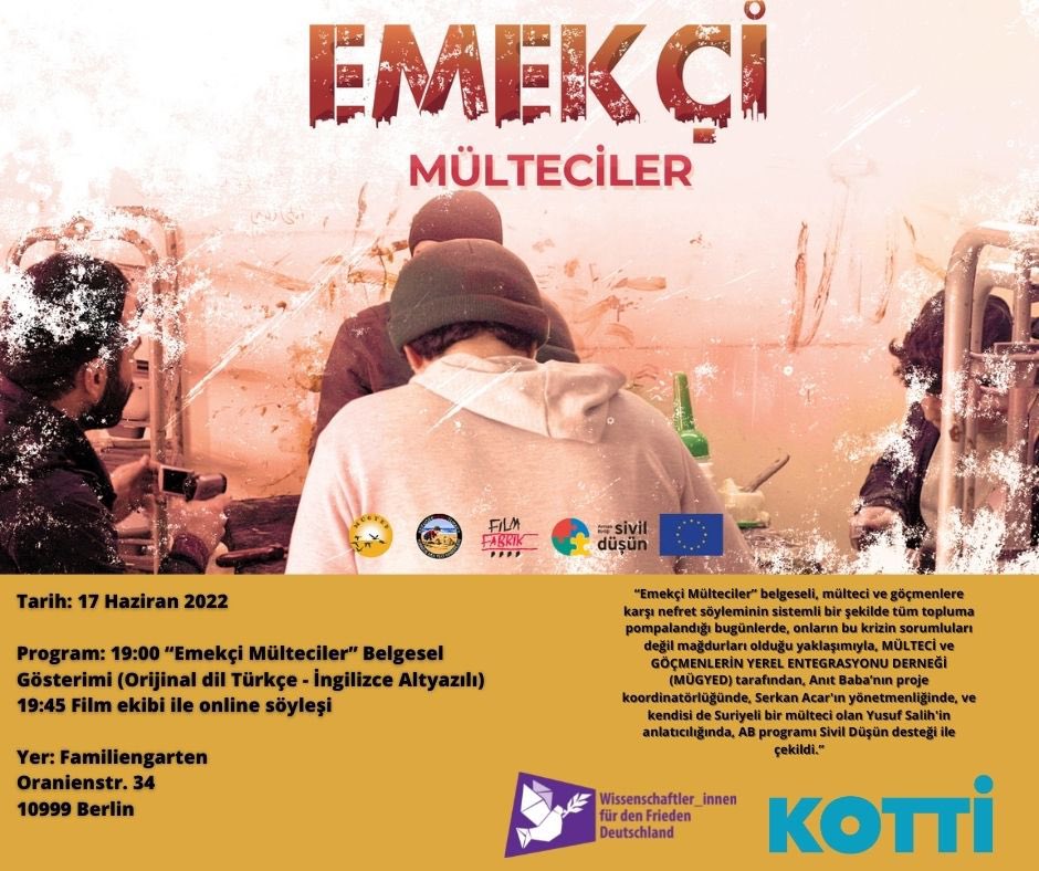 You are currently viewing Emekçi Mülteciler – Belgesel gösterimine davet