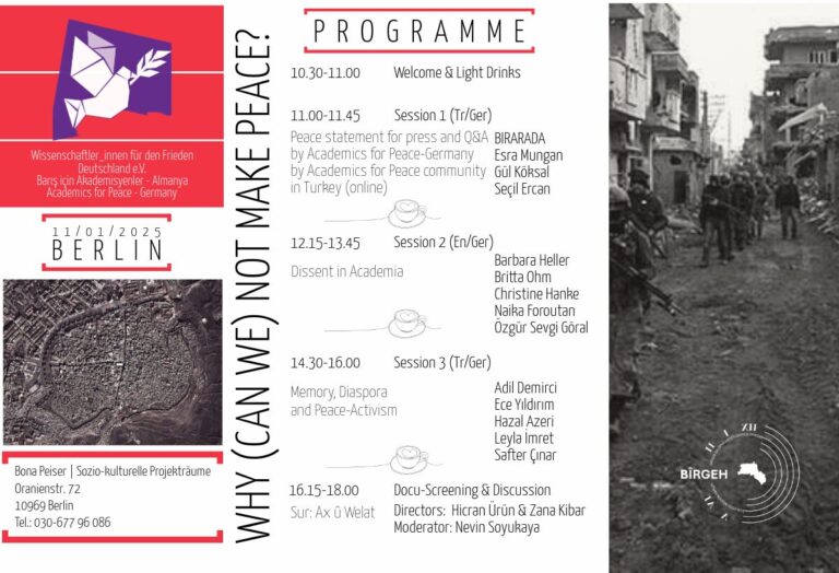 Read more about the article Invitation: Why (can we) not make Peace? @Berlin – January 11, 2025